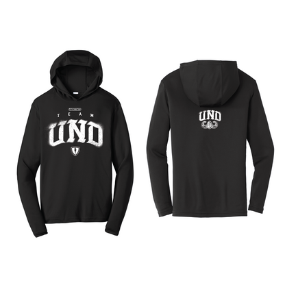 Team UND Light Action Dri-Fit Hooded Long Sleeve Tee